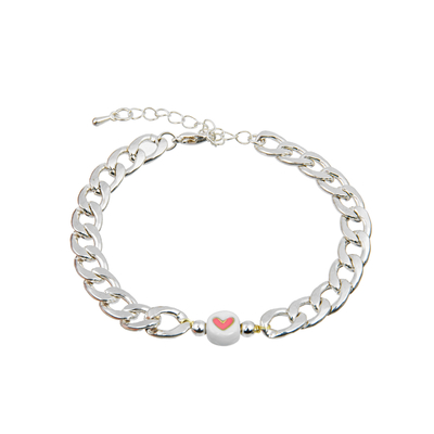 Pulsera moldeada plateada plata de la letra del oro de Diy 14k con el extremo de la langosta
