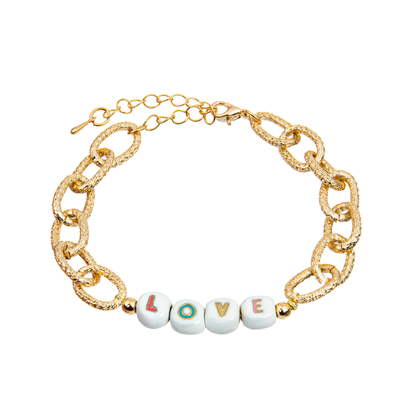 Pulsera moldeada plateada plata de la letra del oro de Diy 14k con el extremo de la langosta