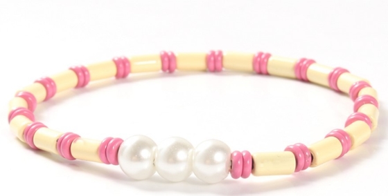 de medida adaptable strechy bohemio del estilo el 18.5cm de 6m m Shell Pearl And Bead Bracelet