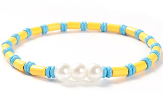 de medida adaptable strechy bohemio del estilo el 18.5cm de 6m m Shell Pearl And Bead Bracelet