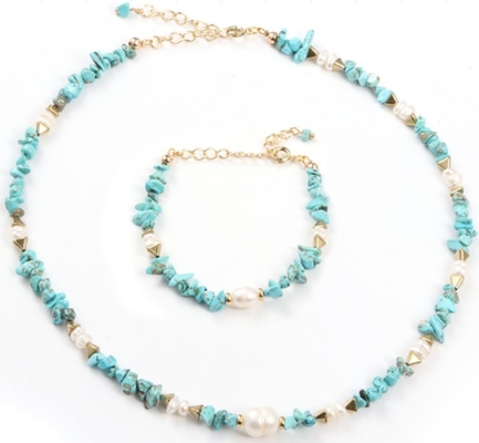 Estilo de lujo barroco de la corte de la pulsera de la perla de la turquesa de la joyería del kc