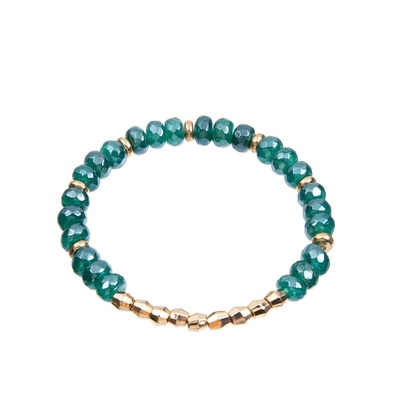 Material elástico teñido de la secuencia de la cuerda de Jasper Beaded Bracelet 5*8m m del verde del hockey shinny