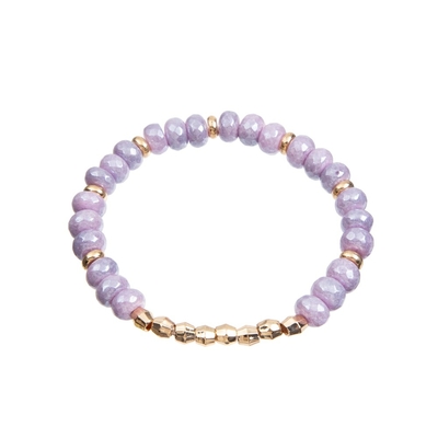Las pulseras hechas a mano electrochapadas de las gotas de la púrpura de la lila, hicieron frente a la pulsera elástica de la gota de 8m m