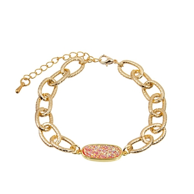 Pulsera multicolora 15g de la gota de Druzy de la resina con la cadena de la extensión de medida adaptable