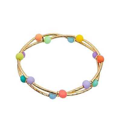 Material plástico 8m m de cobre amarillo hecho a mano coloreado arco iris de las pulseras 6m m de las gotas del OEM