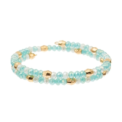 Pulseras hechas a mano de las gotas de la menta del verano, OEM Crystal Wrap Bracelets