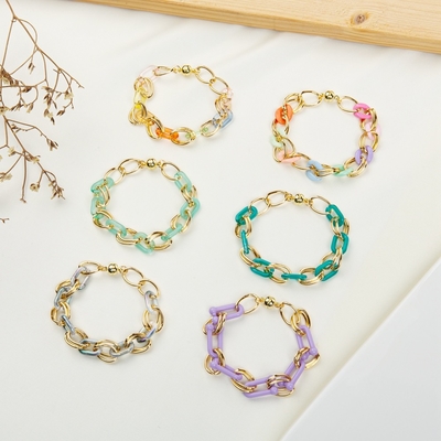 Pulseras moldeadas hechas a mano de la cadena 15g de la resina
