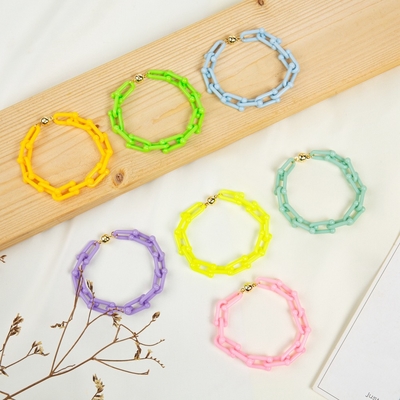 Pulseras moldeadas hechas a mano de la cadena 15g de la resina