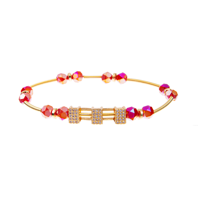 7,5&quot; borla goteó el oro elástico 14k de las pulseras hechas a mano plateado