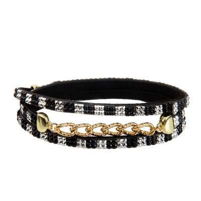 Bohemia 3 capas envuelve las pulseras de cuero con la cadena y encantos