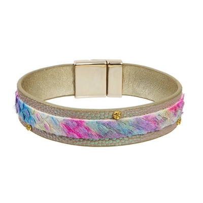 Pulseras de cuero hechas a mano del crin del modelo de Boho primavera Clash Magnets de 2 capas