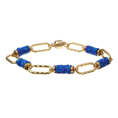 Pulseras hechas a mano de las gotas del pedazo de Polyclay del arco iris 6m m con los imanes de cadena del oro