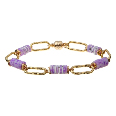 Pulseras hechas a mano de las gotas del pedazo de Polyclay del arco iris 6m m con los imanes de cadena del oro