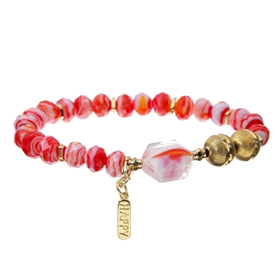 Pastel Crystal Bracelets elástico de la turquesa de la perla con la secuencia esmaltada de cristal de las gotas