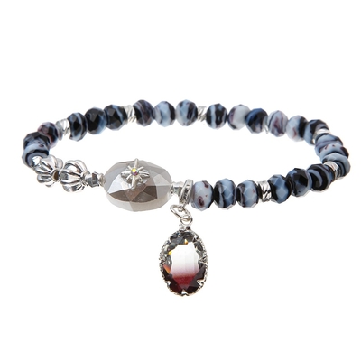 Pastel Crystal Bracelets elástico de la turquesa de la perla con la secuencia esmaltada de cristal de las gotas