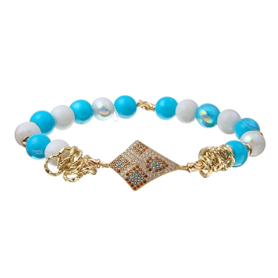El fuerte del conector del Zircon del leopardo gotea la Navidad de la pulsera hecha juego