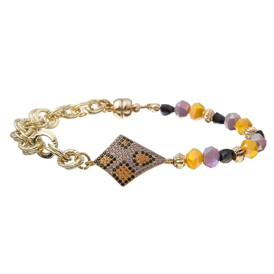 El fuerte del conector del Zircon del leopardo gotea la Navidad de la pulsera hecha juego