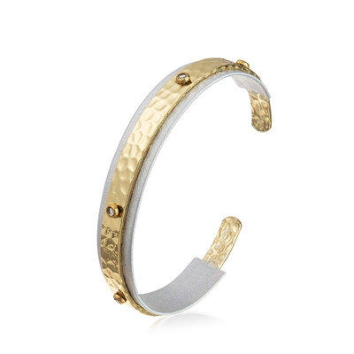 Joyería inspirada abierta del brazalete de Grey Leather Bracelet Hammer Metal de las mujeres