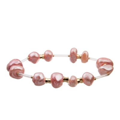 El color multi del rosa de la pila de Bohemia goteó la pulsera elástico para la moda del verano