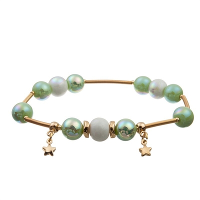 Regalo fresco geométrico de Crystal Beads Bracelets Vintage Style del color verde para ella