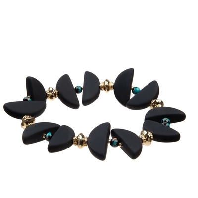 Pulsera de cuero hecha a mano del estilo punky fresco con la bola de cadena del modelo del tablero de damas del oro