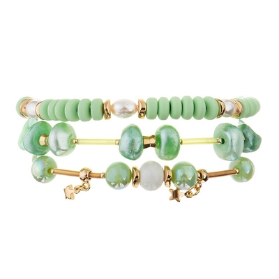Regalo fresco geométrico de Crystal Beads Bracelets Vintage Style del color verde para ella