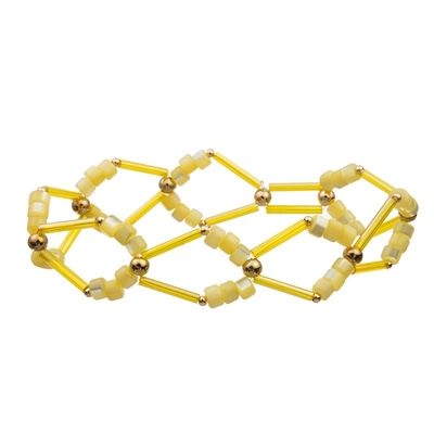 El arte de oro geométrico de la mano del tubo del metal gotea la pulsera Crystal Set amarillo