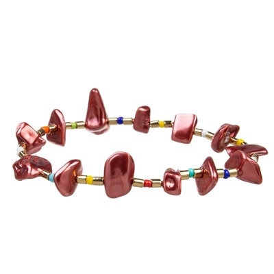 Pulseras hechas a mano apilables rojas de las gotas para la adolescencia de la moda con Zircon del arco iris