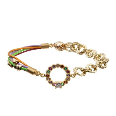Pulseras hechas a mano apilables rojas de las gotas para la adolescencia de la moda con Zircon del arco iris