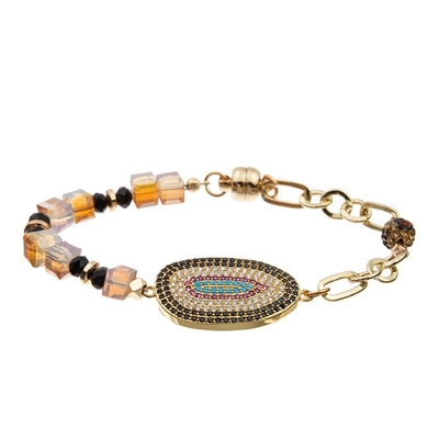 Pulsera elástica de la capa del día de fiesta multi de Halloween fijada con encanto de la araña y del Zircon