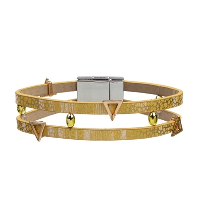 Corchete de cuero de Crystal Bead Bracelet With Magnetic del abrigo para la muchacha