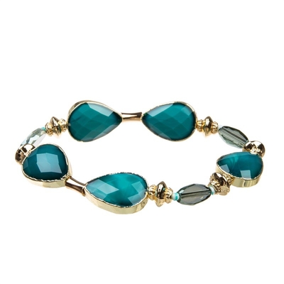 Colección apilable de la primavera del sistema de la pulsera del color verde para las mujeres elegantes