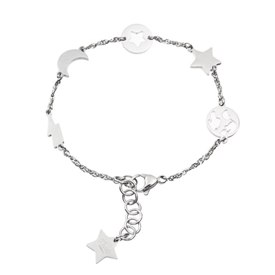 Las estrellas de acero inoxidables están en la luna la pulsera de la alambrada encantan elegante para las mujeres