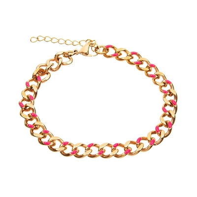 El oro de acero inoxidable de las pulseras 18K del encanto del estilo del color punky del esmalte plateó modificado para requisitos particulares