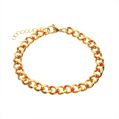 El oro de acero inoxidable de las pulseras 18K del encanto del estilo del color punky del esmalte plateó modificado para requisitos particulares