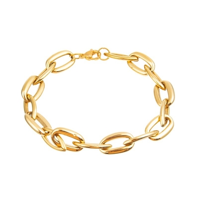 Estilo fresco de acero inoxidable de Hip Hop de la pulsera de la alambrada del oro 14K