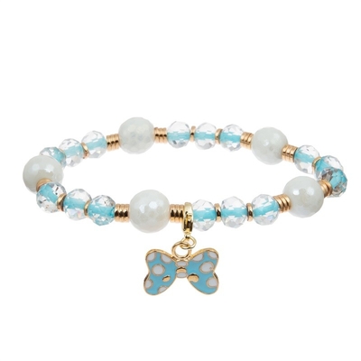 Bowknot del multicolor del esmalte encantar la pulsera hecha a mano con Facted Crystal Beads