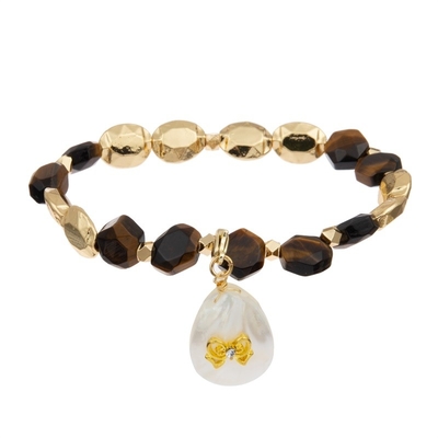 La pulsera de piedra moldeada natural del hexágono fijó poder de la cura con Shell Pendant