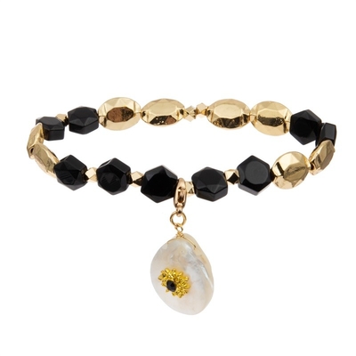 La pulsera de piedra moldeada natural del hexágono fijó poder de la cura con Shell Pendant