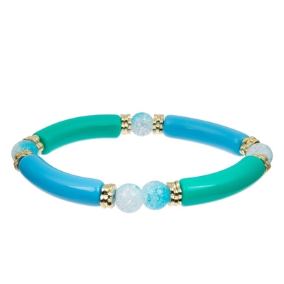 El bloque hecho a mano gotea el regalo elástico del color de la colección de la primavera de la pulsera del brazalete para la muchacha