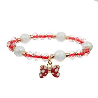 Bowknot del multicolor del esmalte encantar la pulsera hecha a mano con Facted Crystal Beads