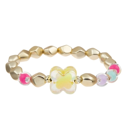 Color ideal moldeado del cuento de hadas de la pulsera del estiramiento unisex con encanto del arco iris