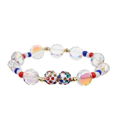 La pulsera de las gotas del día de fiesta del Día de la Independencia fijó el color azul rojo blanco para la muchacha