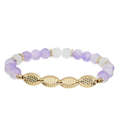 Pulseras hechas a mano de la gota del modelo agrietado del hielo ajustables con el metal del oro