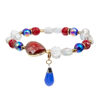 La pulsera de las gotas del día de fiesta del Día de la Independencia fijó el color azul rojo blanco para la muchacha