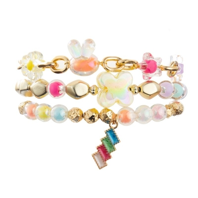 Color ideal moldeado del cuento de hadas de la pulsera del estiramiento unisex con encanto del arco iris