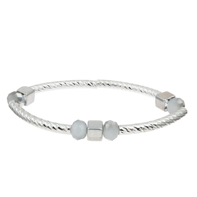 Aduana apilable hecha a mano del sistema de la pulsera de la barra de plata con Crystal Beads