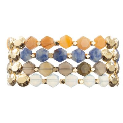 Pulsera Mala For Thanks Giving Gift del poder de la cura de Opal Natural Beads Hexagon Stone