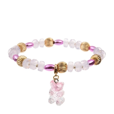 Regalo de Brithday del color del caramelo de las pulseras de Jelly Bear Charm Handmade Beads para la muchacha