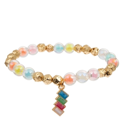 Color ideal moldeado del cuento de hadas de la pulsera del estiramiento unisex con encanto del arco iris